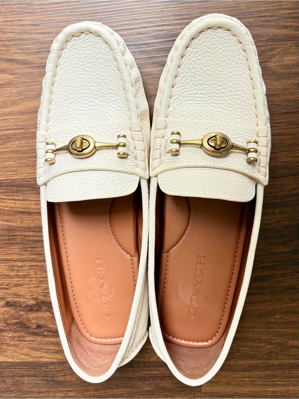 Coach Cream Crosby Driver Loafers 8.5